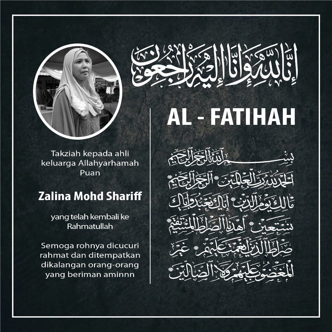 An obituary of Zalina Shariff with well wished for her